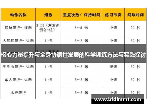 核心力量提升与全身协调性发展的科学训练方法与实践探讨